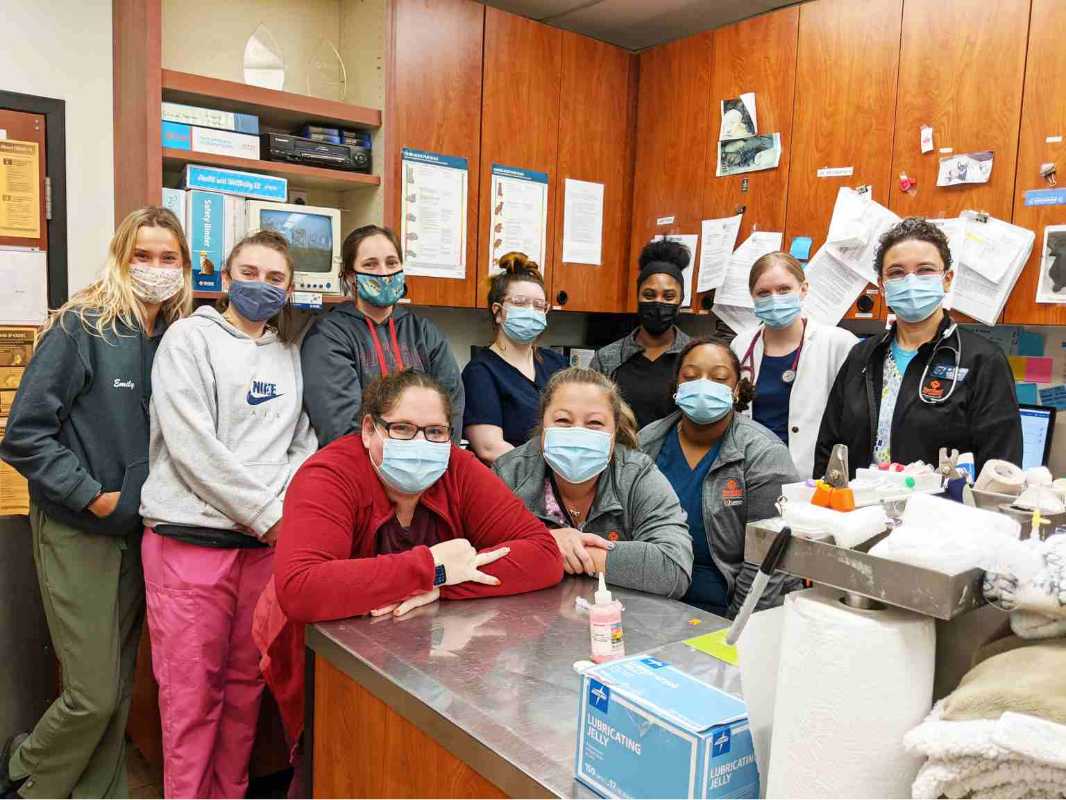 A group of Banfield Associates at the Banfield Pet Hospital